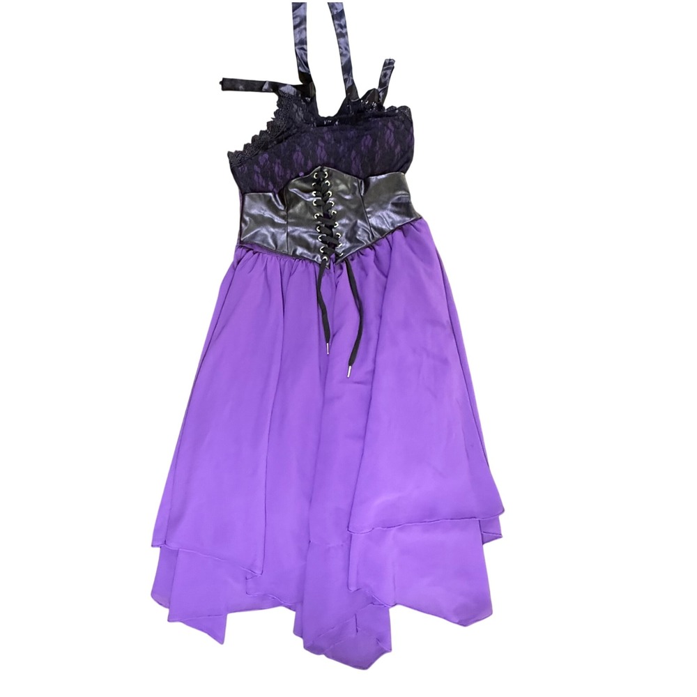 Purple Dress Lace Corset Halloween Costume Party Dress‎ Medium
